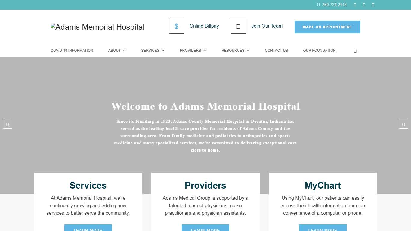 Home Adams Memorial Hospital